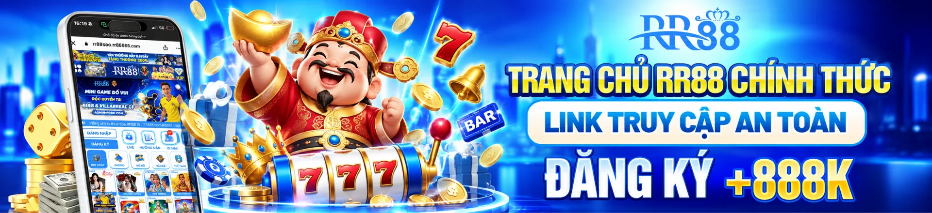 Banner trang chủ RR88 – giao diện tổng quan các sảnh giải trí trực tuyến